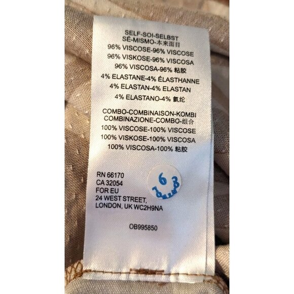 Anthropologie MAEVE Orange Zebra Striped Henley Short Sleeve Size S - Picture 6 of 7